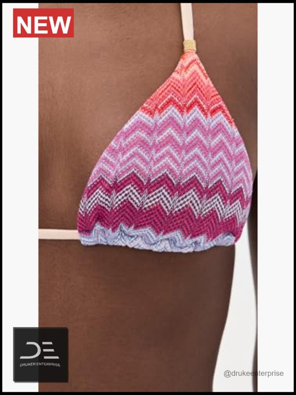 Triangle Bikini Top with Removable Padding Chevron Pattern - Picture 3 of 6